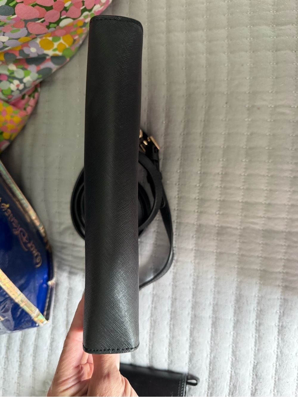 Michael Kors Black Quilted Zip-Top crossbody/clutch - Picture 15 of 15